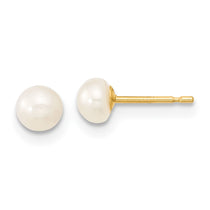 14k 4-5mm White Freshwater Cultured Pearl Pendant/5 inch Bracelet/Post Earrings 3-piece Set