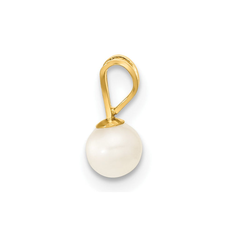 14k 4-5mm White Freshwater Cultured Pearl Pendant/5 inch Bracelet/Post Earrings 3-piece Set
