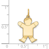 14k The Kids Small Boy with Haircut Engravable Joy Charm