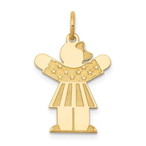 14k The Kids Small Stars and Stripes Girl Engravable Love Charm