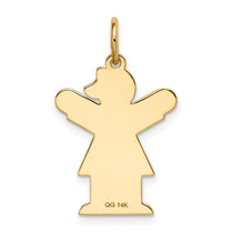 14k The Kids Small Heart Dress Girl Engravable Love Charm