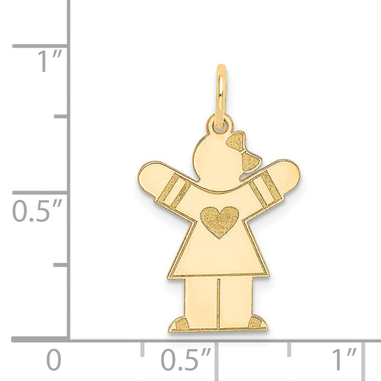 14k The Kids Small Heart Dress Girl Engravable Love Charm