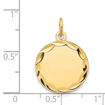 14k Etched Edge .011 Gauge Engravable Round 16mm Disc Charm
