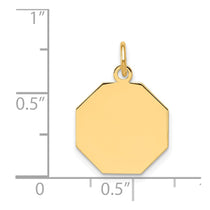 14k Plain .013 Gauge Engravable Octagonal 17x15mm Disc Charm