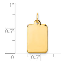 14k Plain .013 Gauge Rectangular Engravable 17x10mm Disc Charm