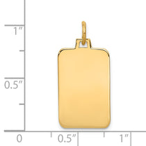14k Plain .009 Gauge Engravable Rectangular 22x12mm Disc Charm