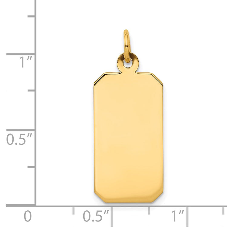 14k Plain 21.8x11.5mm .009 Gauge Engravable Rectangular Disc Charm