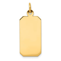 14k Plain 21.8x11.5mm .009 Gauge Engravable Rectangular Disc Charm
