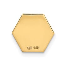 14k 9.5mm Hexagon Non-enameled Attachable Medical  Jewelry Emblem