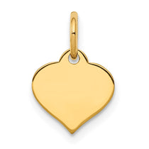 14k Plain .027 Gauge Engraveable Heart 10x10mm Disc Charm