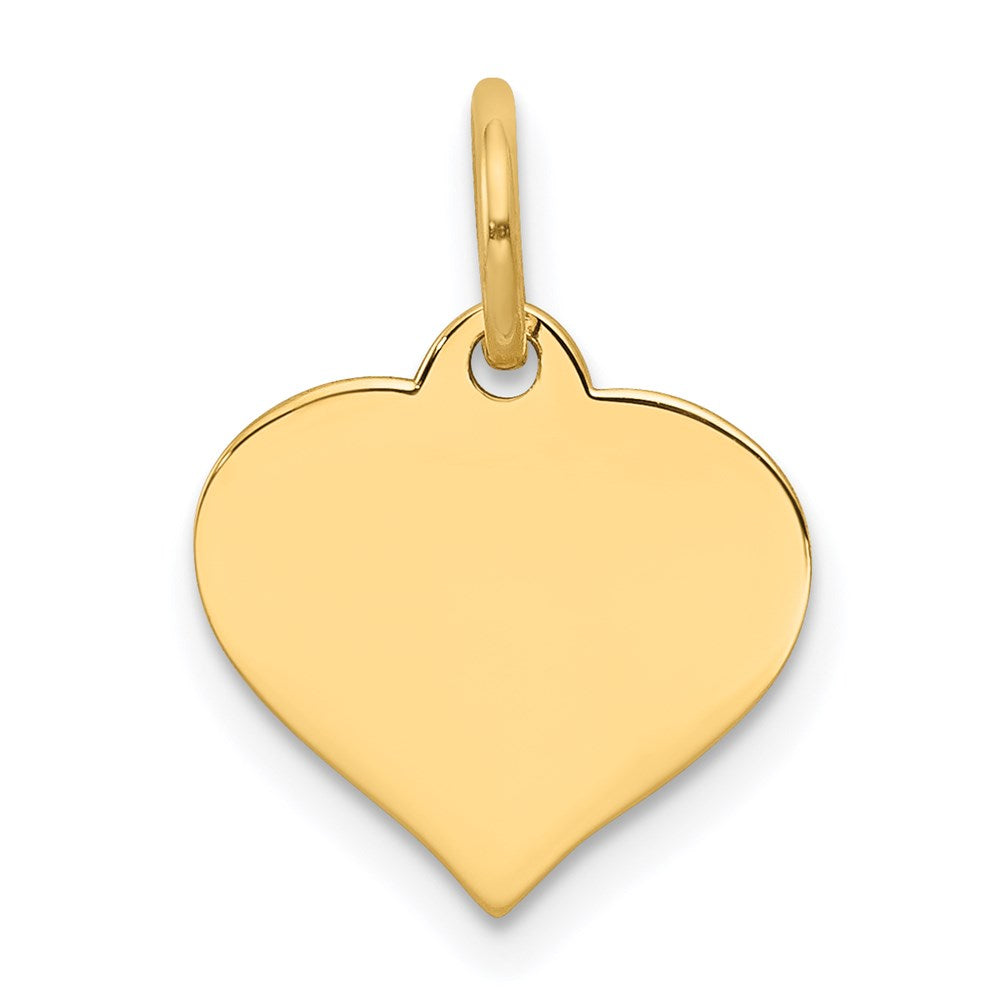 14k Plain .018 Gauge Engraveable Heart 14x12mm Disc Charm