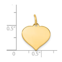 14k Plain .011 Gauge Engraveable Heart 15x14mm Disc Charm