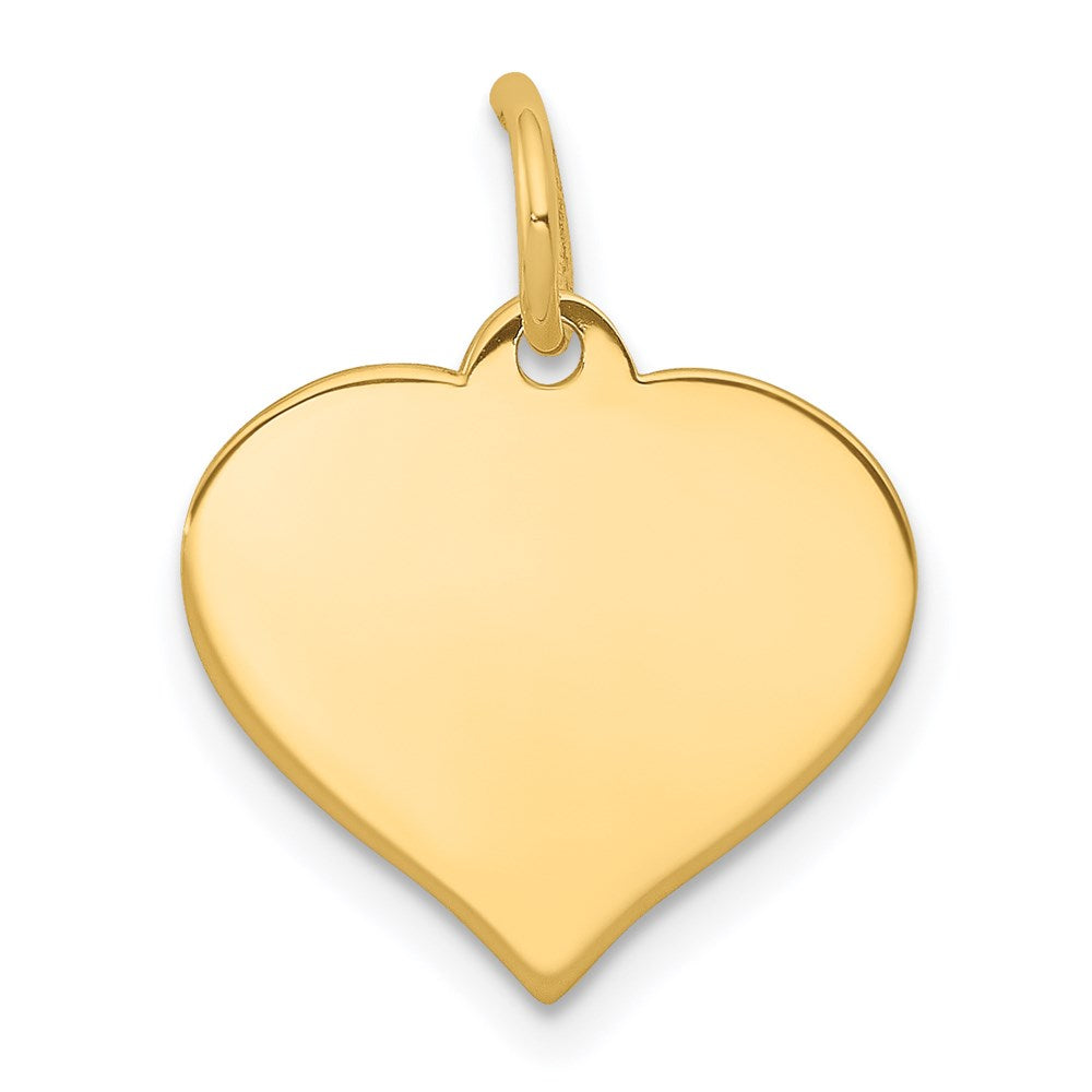 14k Plain .011 Gauge Engraveable Heart 15x14mm Disc Charm