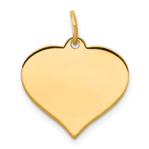 14k Plain .011 Gauge Engraveable Heart 16x17mm Disc Charm