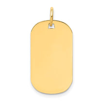 14k Plain .009 Gauge Engraveable 23x13mm Dog Tag Disc Charm