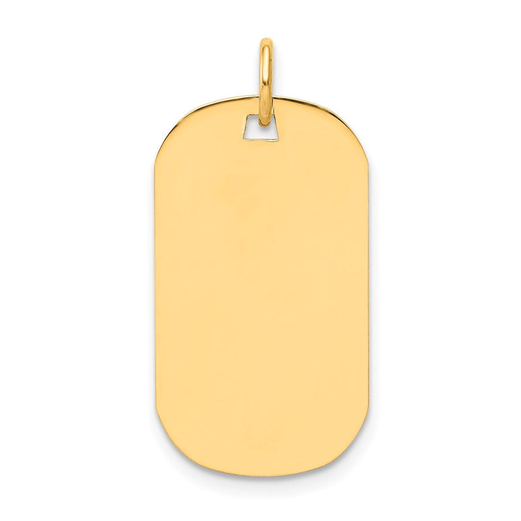 14k Plain .009 Gauge Engraveable 24x14mm Dog Tag Disc Charm