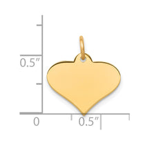 14k Plain .013 Gauge Engraveable Heart 13x16mm Disc Charm