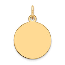 14k Plain .013 Gauge Round Engravable 15mm Disc Charm