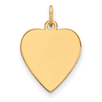 14k Plain .011 Gauge Heart Engravable 17x16.5mm Disc Charm