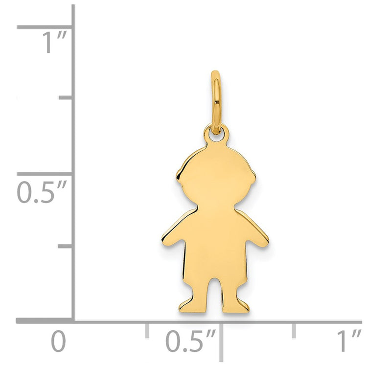 14k .018 Depth Engravable Boy Charm