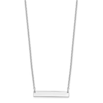 Sterling Silver/Rhodium-plated Small Blank Bar Necklace