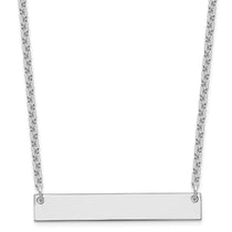 Sterling Silver/Rhodium-plated Medium Blank Bar Necklace