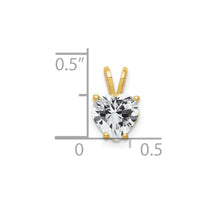 14k 7mm Heart Cubic Zirconia Pendant