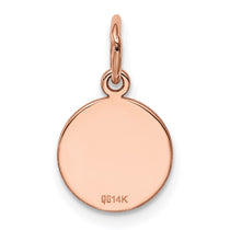 14k Rose Gold Plain .027 Gauge Round Engraveable 10mm Disc Charm