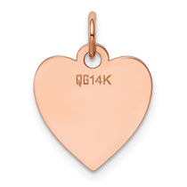 14k Rose Gold Plain .013 Gauge Engraveable Heart 15x14mm Disc Charm