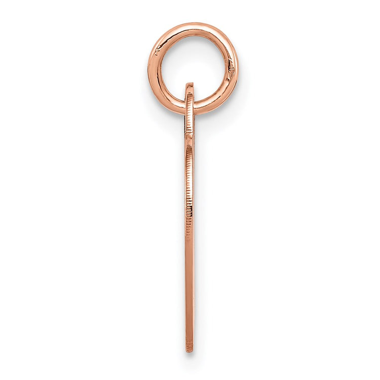 14k Rose Gold Plain .018 Gauge Small Engraveable Heart 15x12mm Disc Charm