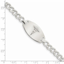 Sterling Silver Medical Jewelry Curb Link Bracelet