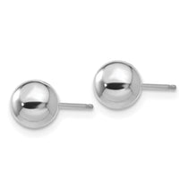 14k White Gold 6mm Polished Puffed Ball Post Earrings