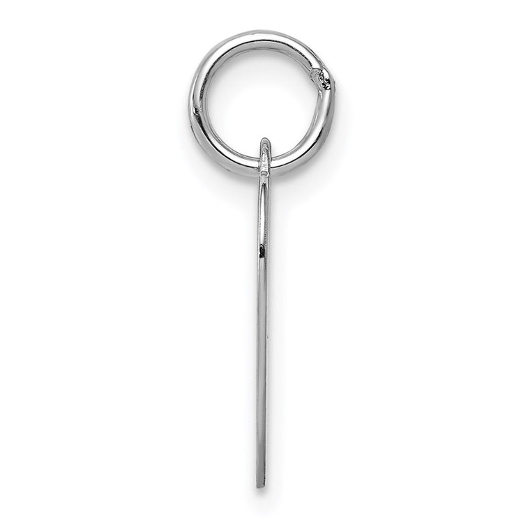 14k White Gold Plain .013 Gauge Engravable Heart 15x14mm Disc Charm