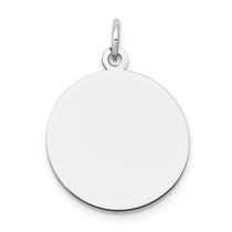 14k White Gold Plain .009 Gauge Round Engravable 18mm Disc Charm