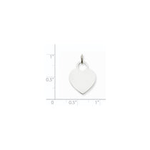 14k White Gold Plain .011 Gauge Engravable Heart 19x15mm Disc Charm
