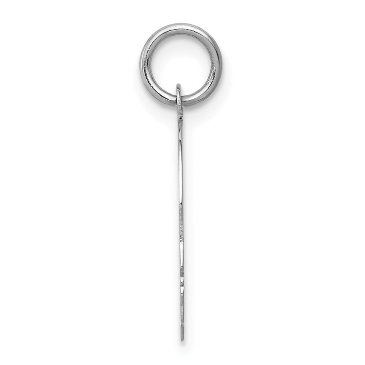 14k White Gold Plain Medium.013 Depth Facing Right Engravable Boy Charm
