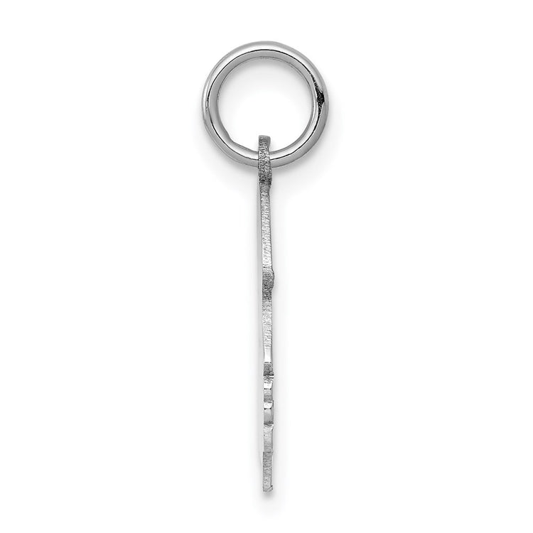 14k White Gold Plain Medium.011 Depth Facing Right Engravable Girl Charm