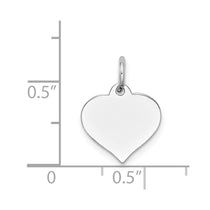 14K White Gold Plain .018 Gauge Engravable Heart 14x12mm Disc Charm