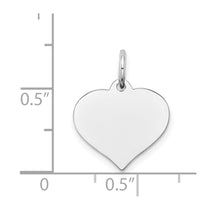 14K White Gold Plain .013 Gauge Engravable Heart 15x14mm Disc Charm