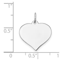 14K White Gold Plain .011 Gauge Engravable Heart 16x17mm Disc Charm