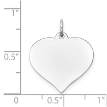 14K White Gold Plain .011 Gauge Engravable Heart 20x18mm Disc Charm