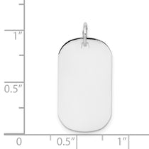 14k White Gold Plain 22.8x12.8mm .009 Gauge Engraveable Dog Tag Disc Charm