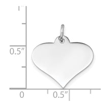 14k White Gold Plain .013 Gauge Engraveable Heart 16x18mm Disc Charm