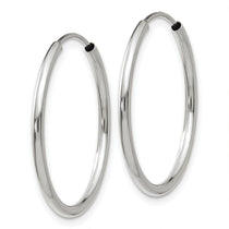 14k White Gold 1.5x23mm Polished Endless Tube Hoop Earrings