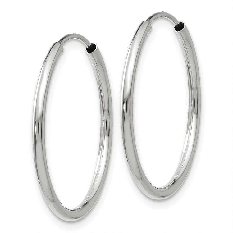 14k White Gold 1.5x23mm Polished Endless Tube Hoop Earrings