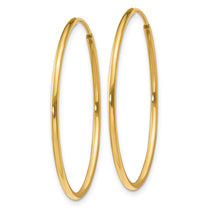 14k 1.2x30mm Polished Endless Tube Hoop Earrings