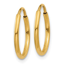 14k 1.2x14mm Polished Endless Tube Hoop Earrings