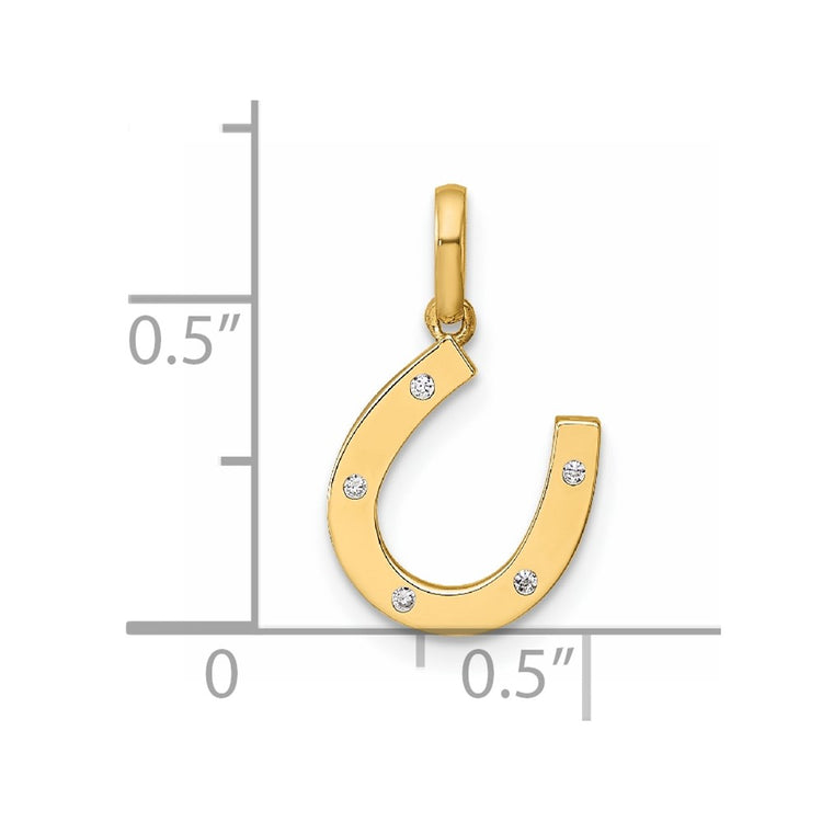 14k CZ Horseshoe Childrens Pendant