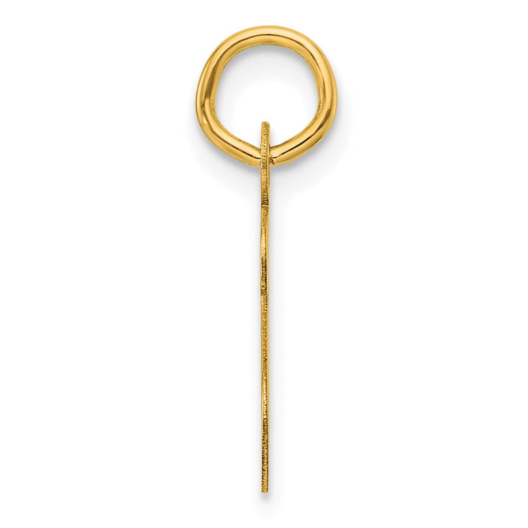 The Initial Pendant 'S' — 14K Yellow Gold, Slanted Block