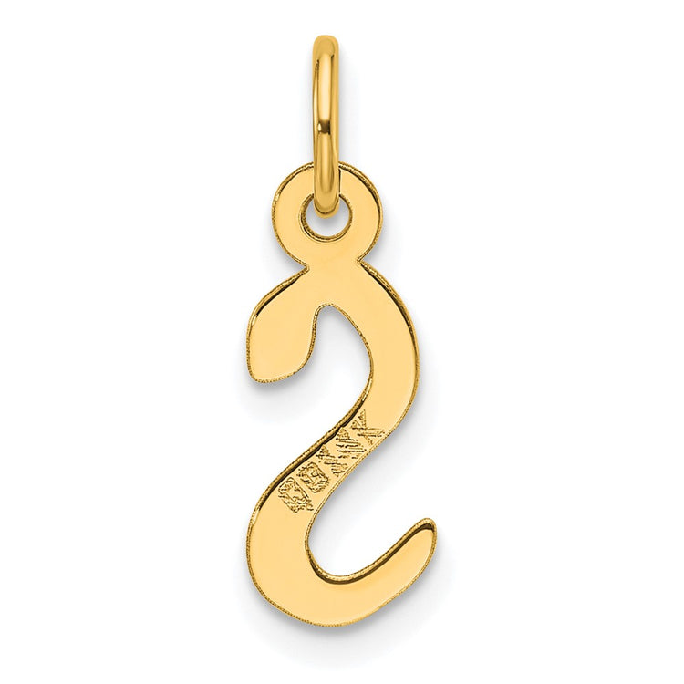The Initial Pendant 'S' — 14K Yellow Gold, Slanted Block